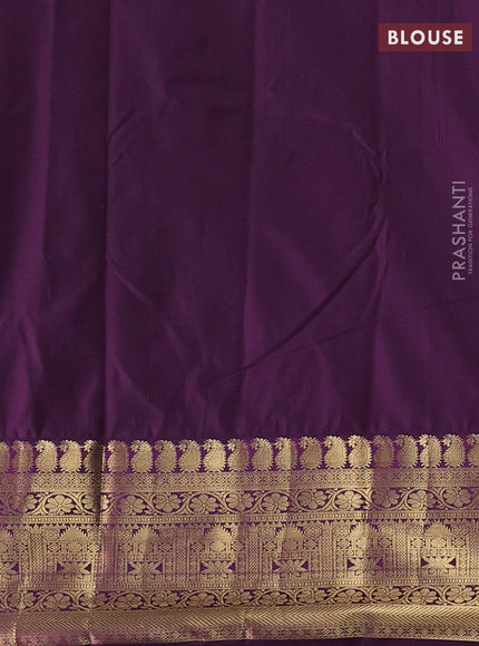 Cream & Purple Bangalori Silk - Buttas