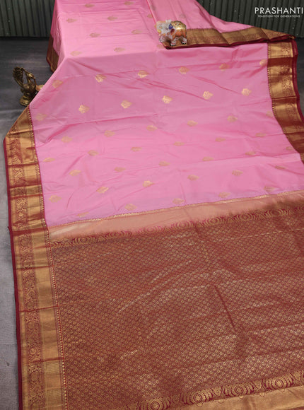 Pink & Maroon Bangalori Silk - Buttas