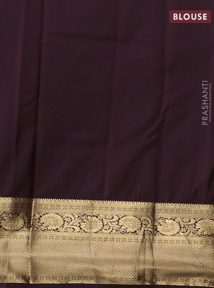 Peach Orange & Coffee Brown Bangalori Silk - Buttas