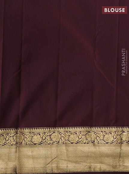 Green & Coffee Brown Bangalori Silk - Buttas