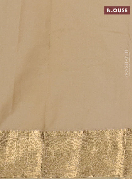 Cs Blue & Beige Bangalori Silk - Buttas