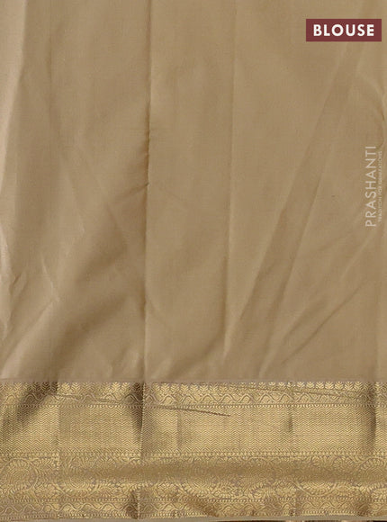 Purple & Beige Bangalori Silk - Buttas