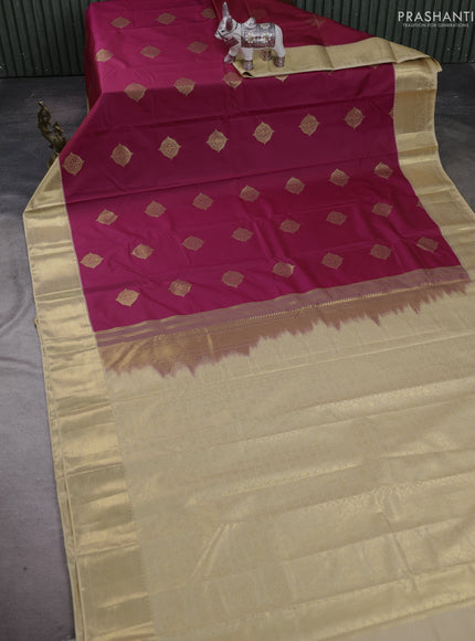 Pink & Beige Bangalori Silk - Buttas