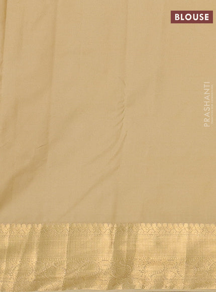 Purple & Beige Bangalori Silk - Buttas