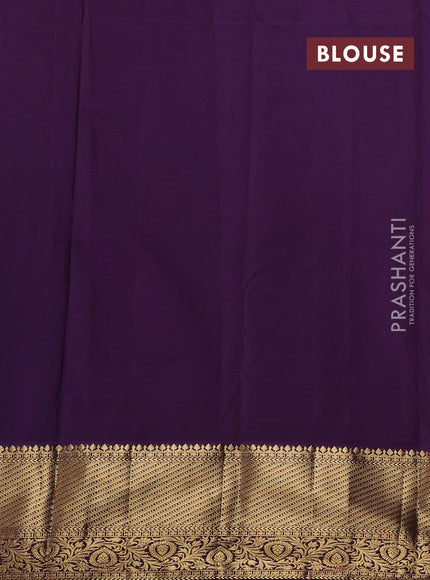 Teal Blue & Purple Bangalori Silk - Buttas
