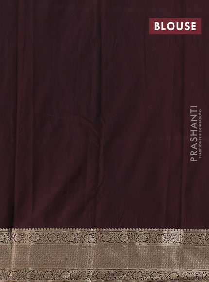 Green & Coffee Brown Bangalori Silk - Buttas