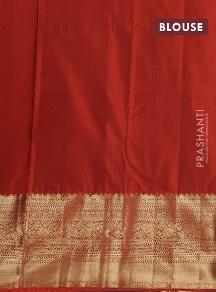 Coffee Brown & Rust Bangalori Silk - Buttas