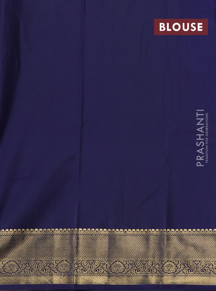 Pink & Navy Blue Bangalori Silk - Buttas