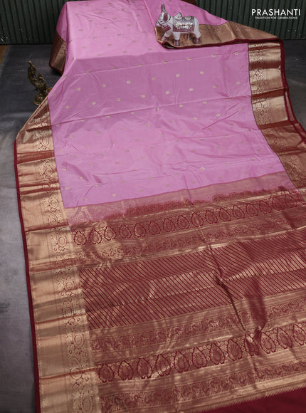 Pink & Maroon Bangalori Silk - Buttas