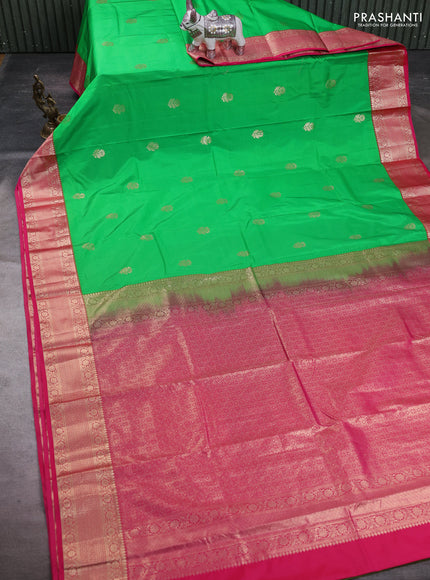 Green & Pink Bangalori Silk - Buttas