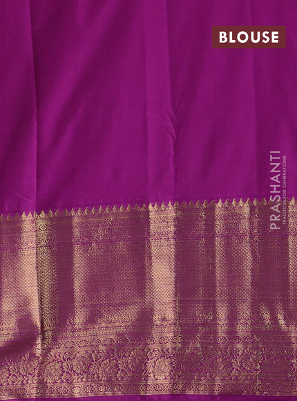 Pista Green & Purple Bangalori Silk - Buttas