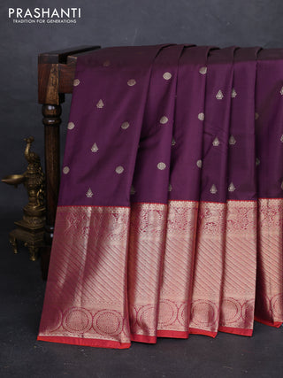 Wine & Red Bangalori Silk - Buttas
