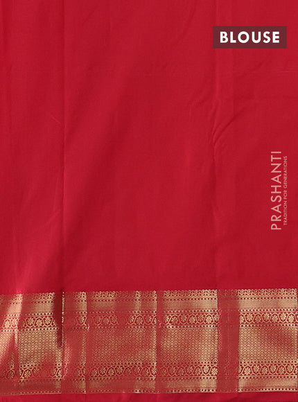 Peach Pink & Red Bangalori Silk - Buttas