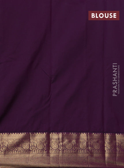 Green & Purple Bangalori Silk - Buttas