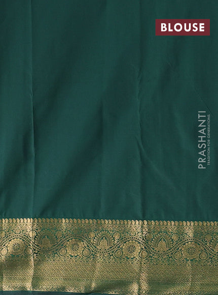 Mustard Yellow & Green Bangalori Silk - Buttas