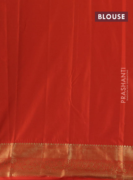 Bottle Green & Red Bangalori Silk - Buttas