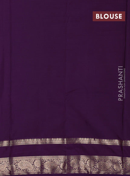 Teal Blue & Purple Bangalori Silk - Buttas
