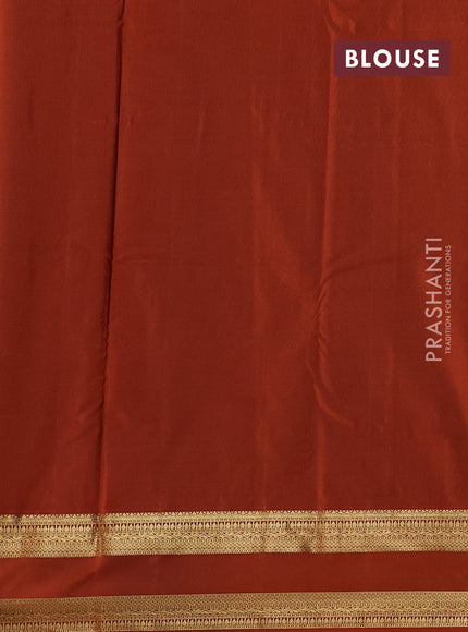 Coffee Brown & Rust Bangalori Silk - Buttas