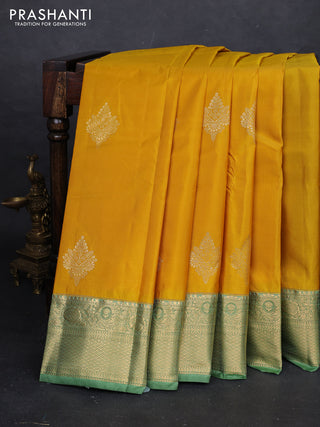 Yellow & Green Bangalori Silk - Buttas