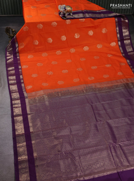 Orange & Purple Bangalori Silk - Buttas