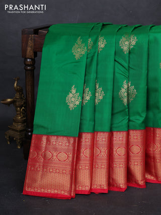 Green & Red Bangalori Silk - Buttas