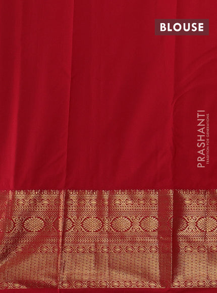 Green & Red Bangalori Silk - Buttas