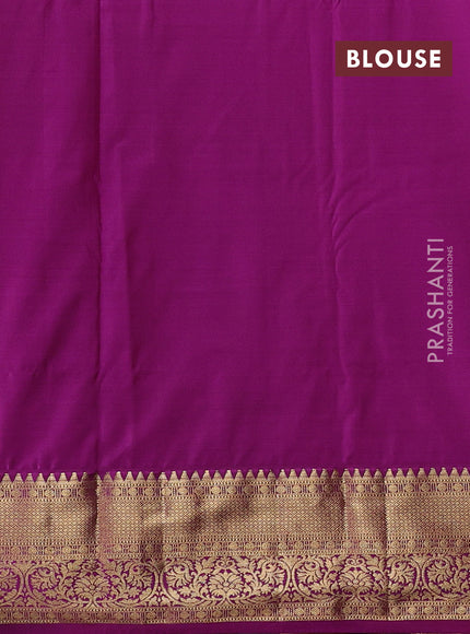 Mustard Yellow & Magenta Pink Bangalori Silk - Buttas