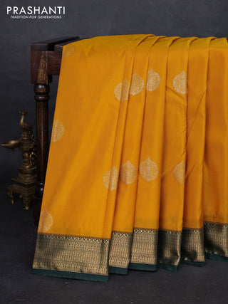 Yellow & Green Bangalori Silk - Buttas