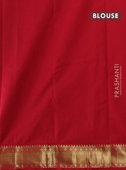 Green & Red Bangalori Silk - Buttas