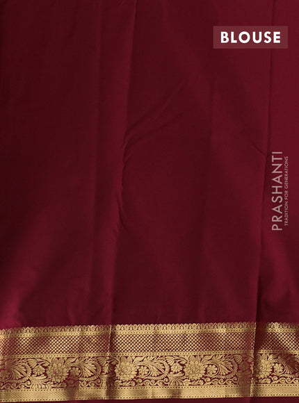 Mustard Yellow & Maroon Bangalori Silk - Buttas