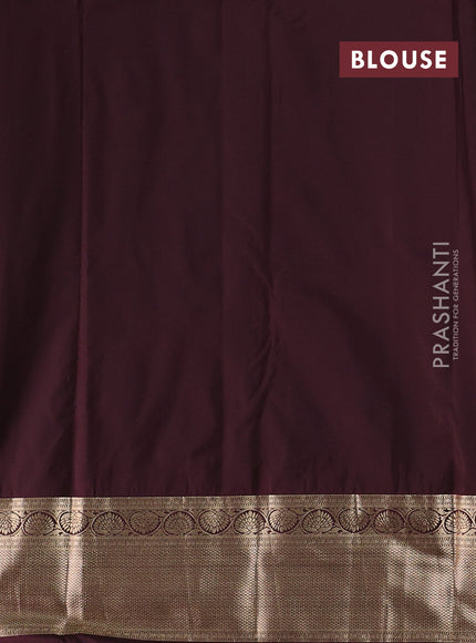 Green & Coffee Brown Bangalori Silk - Buttas