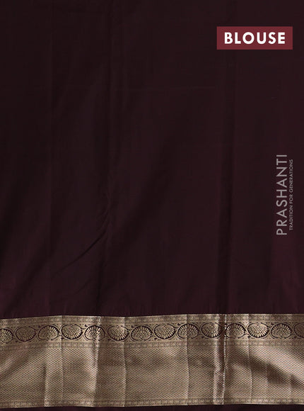Orange & Coffee Brown Bangalori Silk - Buttas