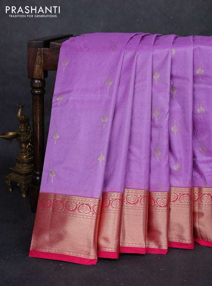 Lotus Pink & Pink Bangalori Silk - Buttas
