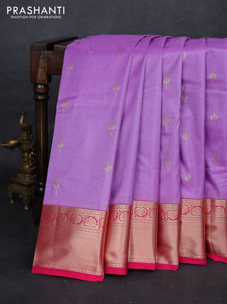 Lotus Pink & Pink Bangalori Silk - Buttas