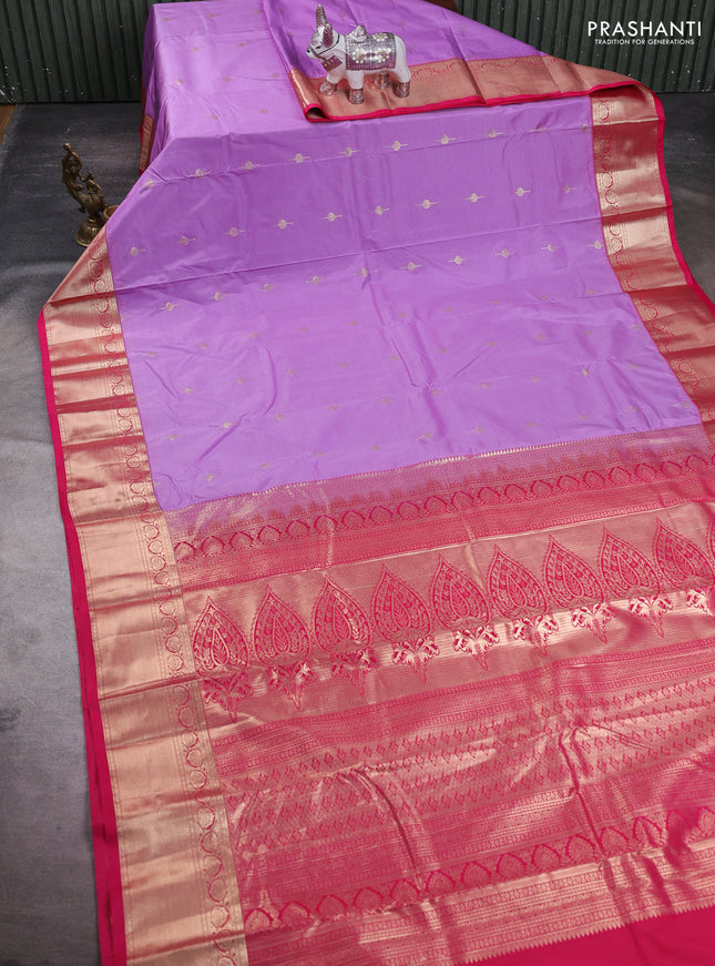 Lotus Pink & Pink Bangalori Silk - Buttas