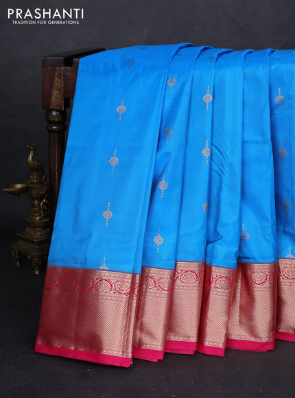 Cs Blue & Pink Bangalori Silk - Buttas