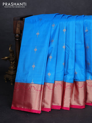 Cs Blue & Pink Bangalori Silk - Buttas