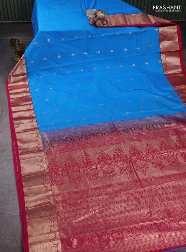 Cs Blue & Pink Bangalori Silk - Buttas