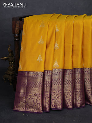 Yellow & Purple Bangalori Silk - Buttas