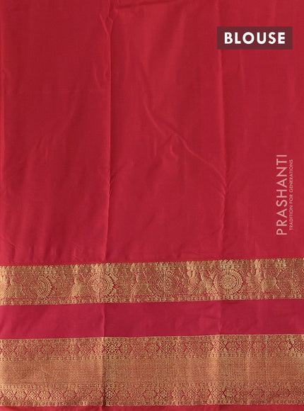 Teal Green & Red Bangalori Silk - Buttas