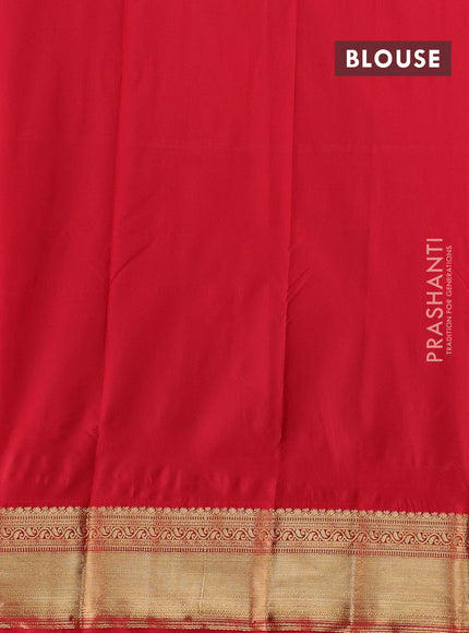 Mustard Yellow & Red Bangalori Silk - Buttas