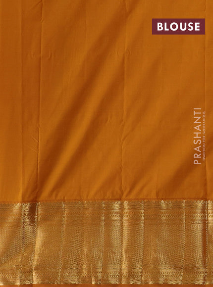 Purple & Mustard Yellow Bangalori Silk - Buttas