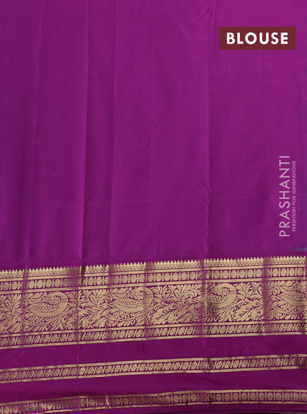Teal Blue & Purple Bangalori Silk - Buttas