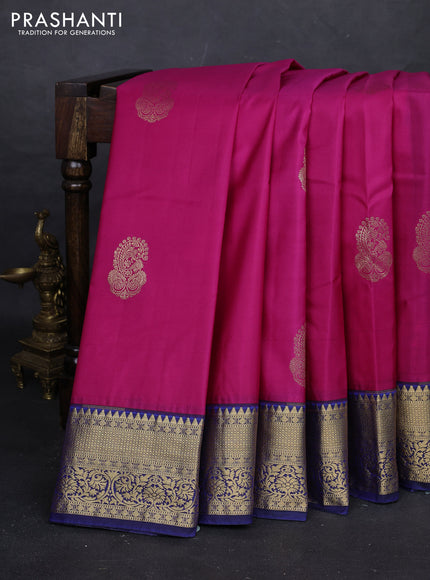 Pink & Blue Bangalori Silk - Buttas