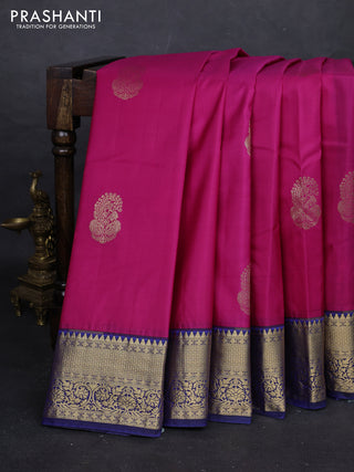 Pink & Blue Bangalori Silk - Buttas
