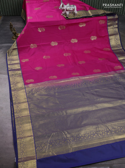 Pink & Blue Bangalori Silk - Buttas
