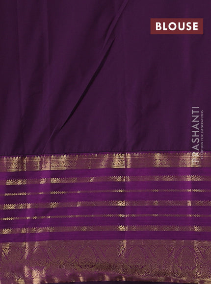 Pista Green & Purple Bangalori Silk - Buttas