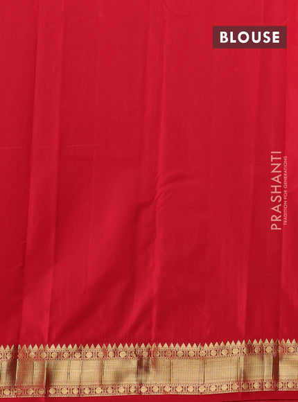 Green & Red Bangalori Silk - Buttas