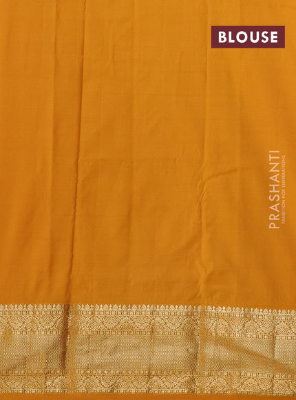 Wine & Mustard Yellow Bangalori Silk - Buttas