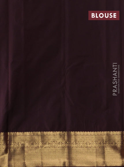 Pink & Coffee Brown Bangalori Silk - Buttas